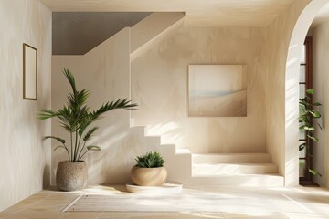 Room With Plants and Staircase