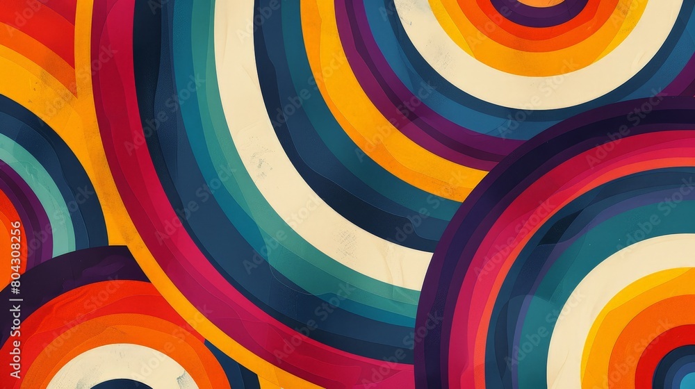 Poster multicolored circles on white background