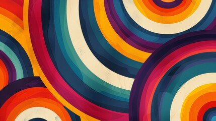 Multicolored Circles on White Background