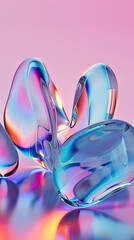 Sleek Holographic Backdrop: Minimalist, Smooth, Shapeless, Glassy Texture
