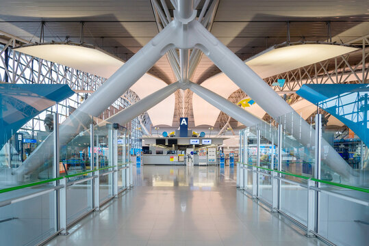 Interior of the Kansai International Airport at Osaka.Kansai International Airport is one of Japan's most important international airports.