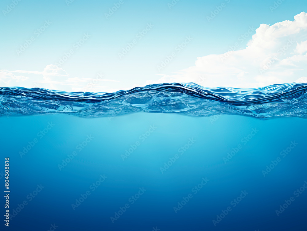 Aufkleber calm water surface with clear underwater view. ocean simplicity concept. generative ai