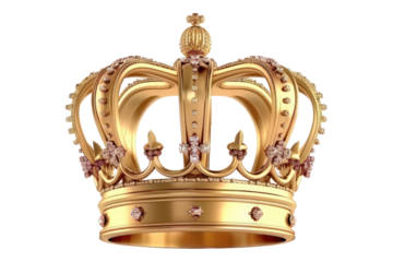 Golden crown Isolated on transparent background