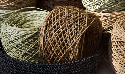 EKO Raffia skeins are ready for knitting.