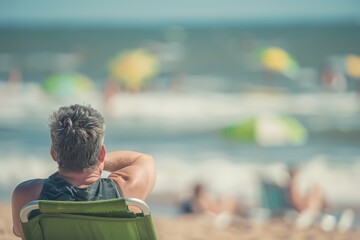 Fototapeta premium Man relaxing at the beach