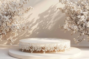 Cake on White Cake Plate