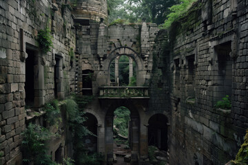 Naklejka premium Abandoned House, Generative AI