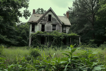 Fototapeta premium Abandoned House, Generative AI