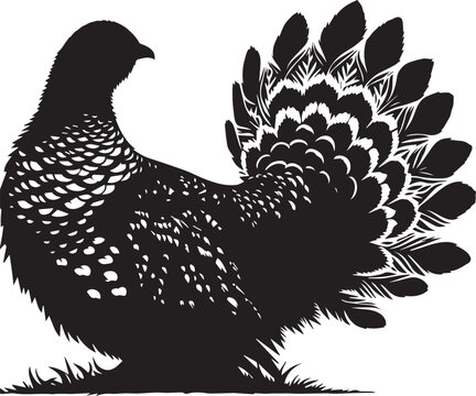 recommend clip art: Ruffed Grouse silhouette Vector illustration icon