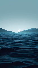 Majestic Mountains Surrounding Vast Body of Water