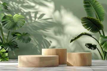 Three Wooden Containers on Table