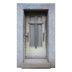 Vintage Weathered Wooden Door in Disrepair