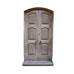 Vintage Weathered Wooden Door in Disrepair