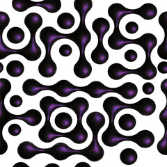 Liquid connected blobs seamless background. Seamless metaballs pattern. Morph shiny 3D metaball shapes texture for design.Modern 3D background.Vector illustration
