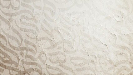 Arabic calligraphy wallpaper on a wall with a White Gray background and old paper interlacing. Translate 