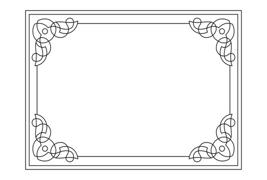 Irish style decorative frame. Border line art illustration. Celtic style vector frame.