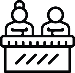 Gender barrier icon outline vector. Equal opportunity gap. People rights justice