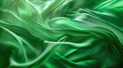 Obraz premium dark green crumpled fabric texture on low light background