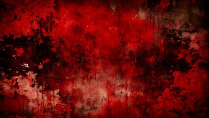 Vintage Red Grunge Texture on Worn Black Paper