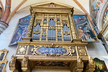 Verona Veneto Italy. Verona Cathedral (Duomo di Verona). The organ