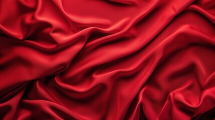 Red crumpled paper texture in low light background