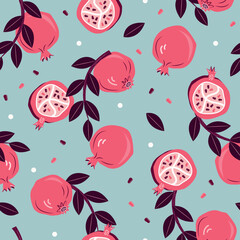 Pomegranate seamless pattern design