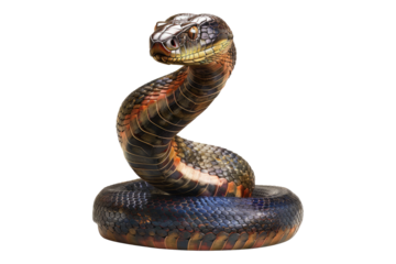 Majestic king cobra Isolated on transparent background
