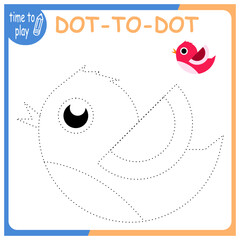 children's educational game. logic game. handwriting training. coloring by numbers. bird