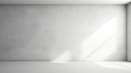 An abstract white background including gray shadows and white light, perfect for a creative studio backdrop project featuring an empty interior with copy space