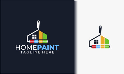 Obraz premium Illustration vector graphic of colored house paintings logo design template
