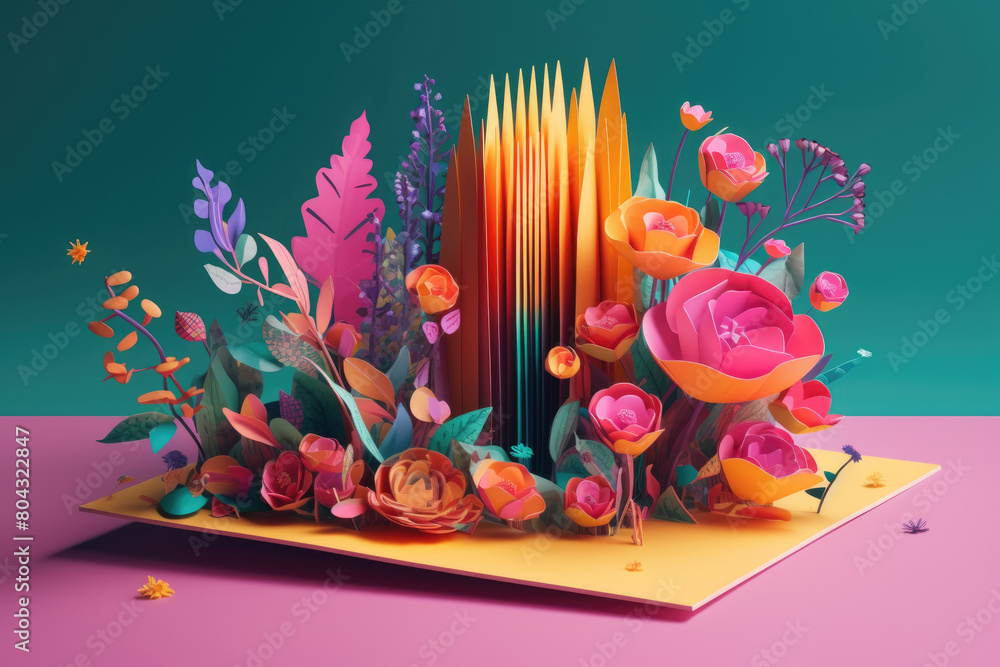 Poster several books of varying sizes and colors are neatly stacked and scattered on a wooden table in a we