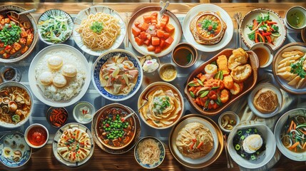 Fototapeta premium A large table full of delicious food.