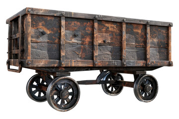 Mining rail cart Isolated on transparent background