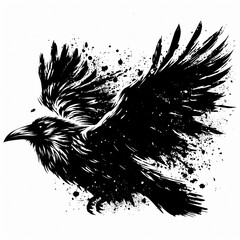 Naklejka premium Illustration grunge Raven