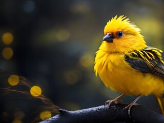 yellow bird on a branch