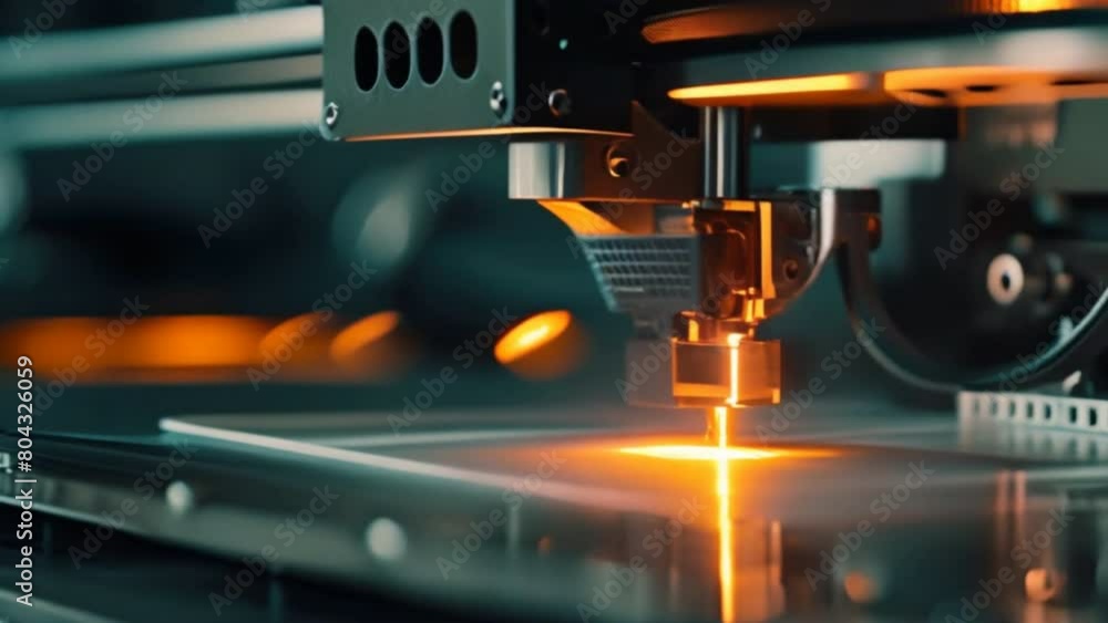 Poster a 3d printer in action, constructing building components or structures using innovative additive man
