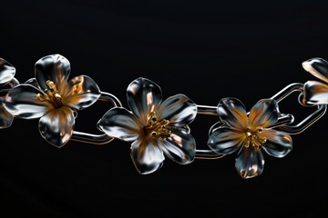 Chains and flowers, black background, Juneteenth, end of slavery, Freedom Day.