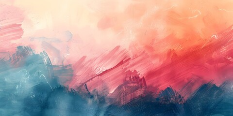 Vibrant Abstract Digital Art Brushstrokes and Textures with Lush Colorful Landscape