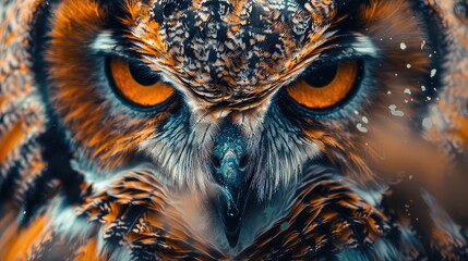 Owl Artistic Marble Effect