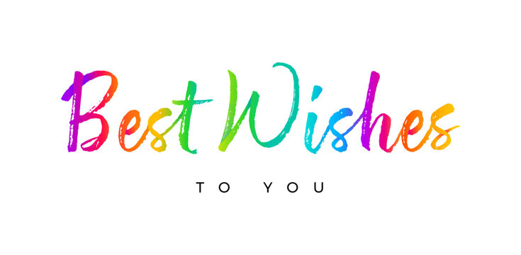 Best wishes written with colorful lines on white background.
