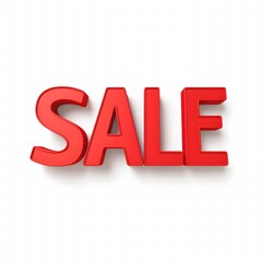 This minimalist 'SALE' badge features a bold sans-serif font and vibrant red color, creating a striking contrast against the white background