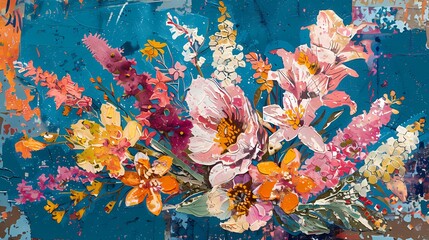 yellow and white flowers illustration poster background