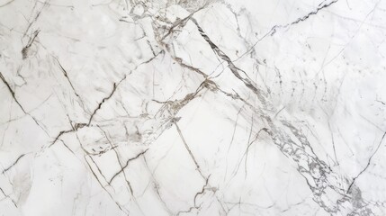 Fine Detailed White Marble Surface with Grey Veining Macro View