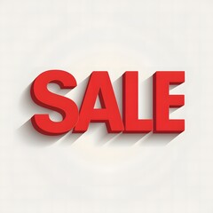This minimalist 'SALE' badge features a bold sans-serif font and vibrant red color, creating a striking contrast against the white background