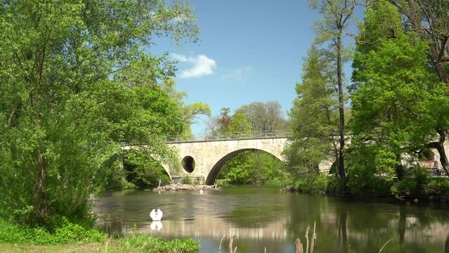 Die Schlossbr&uuml;cke &uuml;ber die Ilm in Weimar