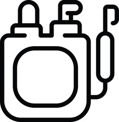 Pesticide sprayer icon outline vector. Agriculture equipment. Plant and crops insect control