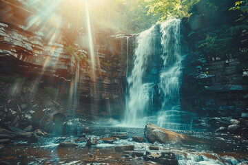 Wilderness Wonders, Breathtaking Waterfall Scenes for Travel Inspiration, landscape