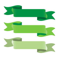 Obraz premium 緑のリボン3種