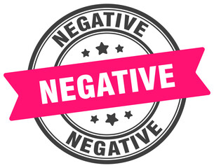 negative stamp. negative label on transparent background. round sign
