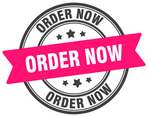 order now stamp. order now label on transparent background. round sign